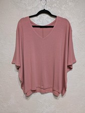 Haut rose oversize coloré bohème Lagenlook pour femme Gudrun Sjoden taille XL