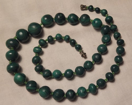 Collier vintage malachite - collier,