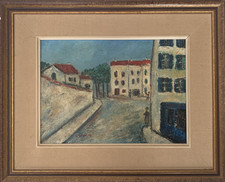 HST ANCIENNE PEINTURE DE PEINTRE MONTMARTROIS SIGNATURE A IDENTIFIER VERS 1950