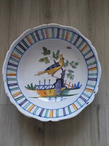 Grand saladier faience 18eme - saladier,
