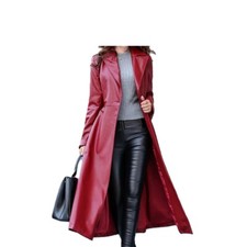 Trench-coat en cuir pour