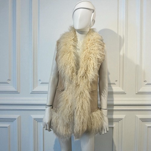 Beige cream faux suede - beige,