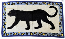 Serviette de plage Hermès Panthère-Hermes Terry Cotton Beach Towel Black Panther