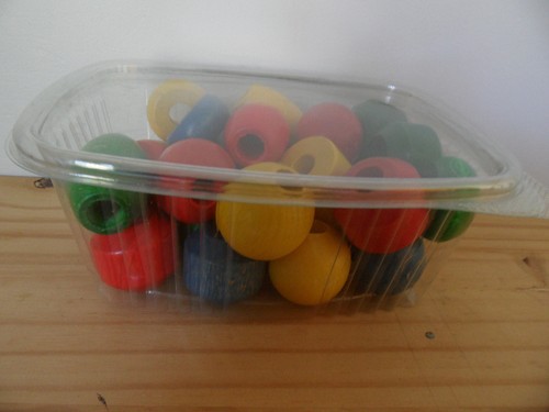 Grosses perles en bois - ,