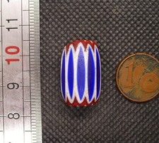 Perle Chevron 6 Couches Verre Murano Collier Afrique Antique Glass Trade Bead