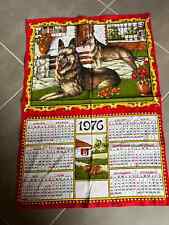 TORCHON CALENDRIER ANCIEN