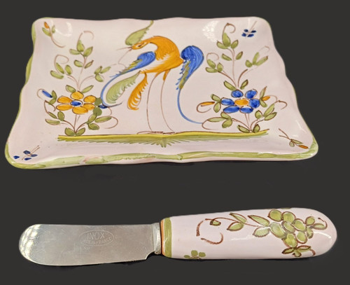 Joli beurrier son couteau - beurrier, et