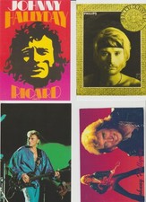 JOHNNY  HALLYDAY   :  LOT  4  CARTES  POSTALES