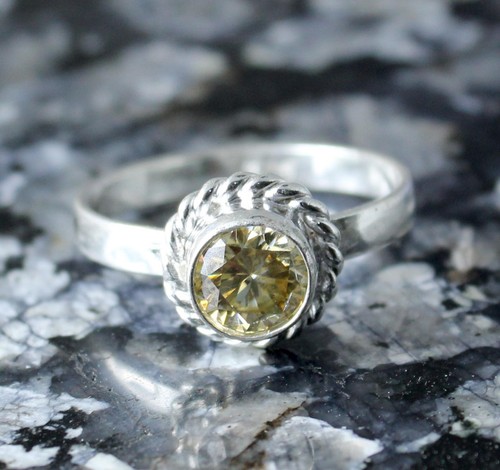 Bague solitaire diamant - diamant, rond