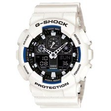 Montre G-SHOCK Blanche Résistance Bracelet En Résine GA-100B-7AER