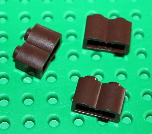 Lego dark brown brick - 3, 1x2