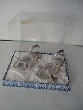 Salière poivrière en forme de cygne en verre et métal argenté avec cuillère