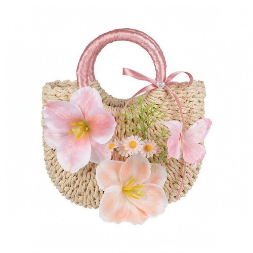 Sac paille floral - sac,