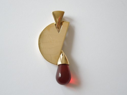 Pendentif pierre lang doré - pendentif,