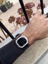 Custom Metal G-Shock Style Watch – Silver Square Retro Digital