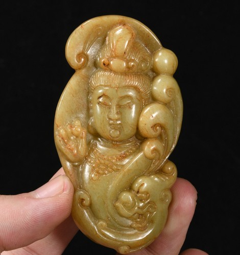 Old green jade - jade, kwan-yin