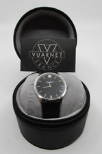 TA1328 VUARNET MONTRE AIGUILLE NOIRE COFFRET ROND CUIR  Ref V38/133 754/600