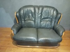 Canapé 2 places et son fauteuil cuir gris