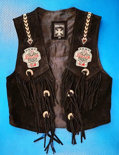 Gilet franges cuir - cuir, daim