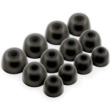 12 x Écouteurs en Silicone Embouts Jabra Elite 3, 5, 7, 65t, 75t Casque en Noir