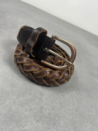 Ceinture cuir épais tressée