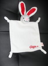 doudou plat lapin blanc rouge guigoz 2 état neuf  