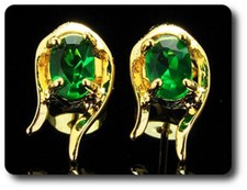 BOUCLES D'OREILLE EMERAUDE 2x7
