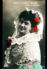 ARTISTE / Mlle MARINA GURINA , BUSTE avec voilage en dentelle en 1906