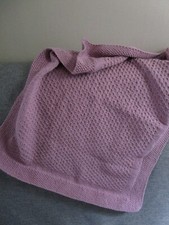couverture bébé fait main, couleur vieux rose, 54 x 73, neuf, 100 % acrylique