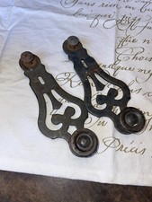 2 French Shutter stoppers Window Black Hold Back Dogs Antique Hardware Iron 6”