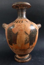 Ancien Vase Grec Lecythe Figure Noire Antique Greek  Pottery 24cm