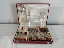 ANCIENNE Ménagère 38 Pièces Couteau de Service Métal Argenté ERCUIS dépareillés