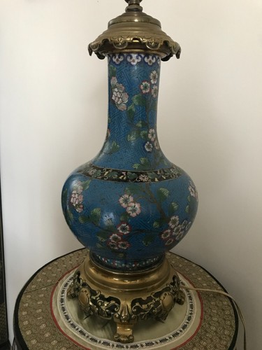 Cloisonne vase pied lampe - vase,