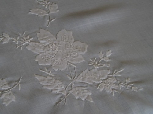 Nappe brodée point de - brodée,,