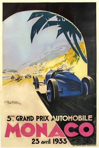 Affiche poster monaco 1933 - poster.,