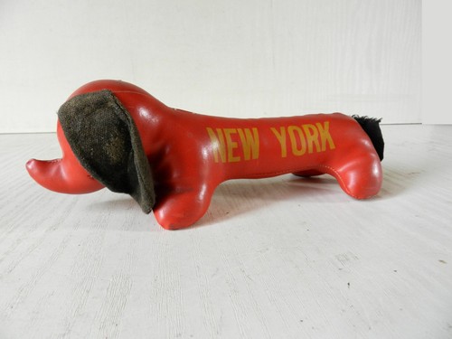 Ancien jouet chien rouge - ancien,