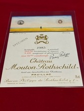 Etiquette vin Mouton Rothschild 1983 Bordeaux Pauillac spécimen - Voir ma liste