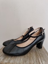 SAN MARINA : PAIRE DE SALOMÉ MARY JANE BABIES TALONS CUIR NOIR CHAUSSURES DANSE