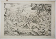 RAIMONDI Marcantonio - "David décapitant Goliath". XVIème.