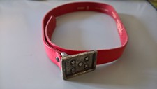 Ceinture cuir rouge enfant mixte DU PAREIL AU MEME boucle métal motif arbres