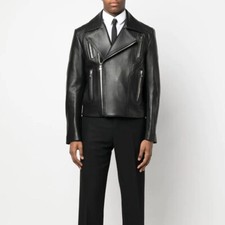 Noir Hommes Premium Veste Cuir