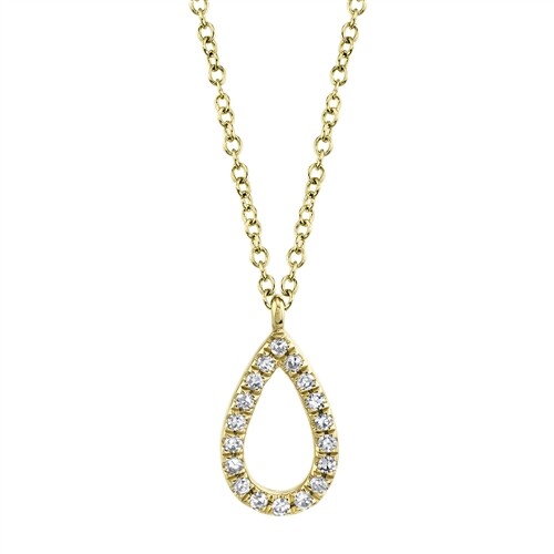 Diamant larme poire collier - diamant,