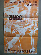 jules zingg  affiche ancienne 1970  exposition    sochaux doubs 