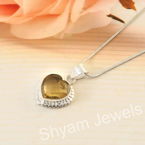 Forme coeur citrine jaune - citrine,