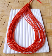 Perles rondes en corail rouge