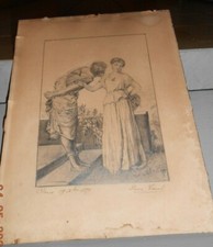 Léontine carel 1871 DESSIN ORIGINAL crayon signé Leon carel