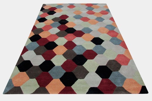 Tapis coloré 100 laine - tapis,