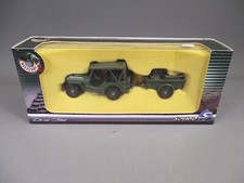 AX397 SOLIDO MILITARY 2 1/43 1:43 JEEP WILLYS MILITAIRE US + REMORQUE REF -