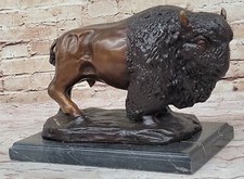 Western Faune Art Bison Boffola Sculpture Bronze par Carl Kauba Œuvre Solde