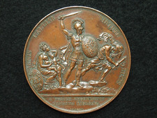 MEDAILLE CUIVRE GAYRARD 51mm LOUIS XVIII - RESTAURATION DU TRONE D'ESPAGNE 1823